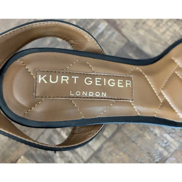 Kurt Geiger London Octavia Black Leather colorful Jeweled Block heel Size 8 - Picture 3 of 16